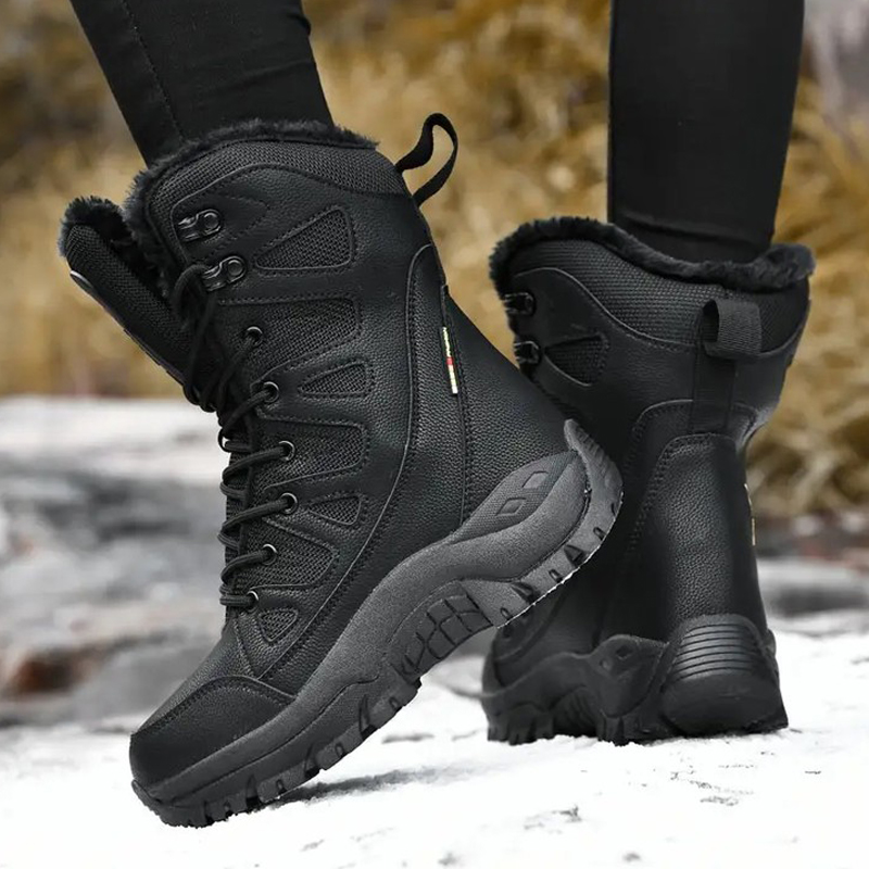 Women's Fashion Comfortable Waterproof Warm Fleece Snow Combat Boots