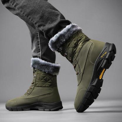 Dallader Men's Winter Warm Snow Boots Waterproof Non-Slip Hiking Boots