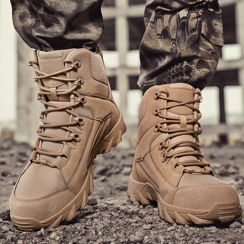 Men's Waterproof Non-Slip Warm Snow Combat Boots Safety Work Boots (Regular Style & Insulated Style)