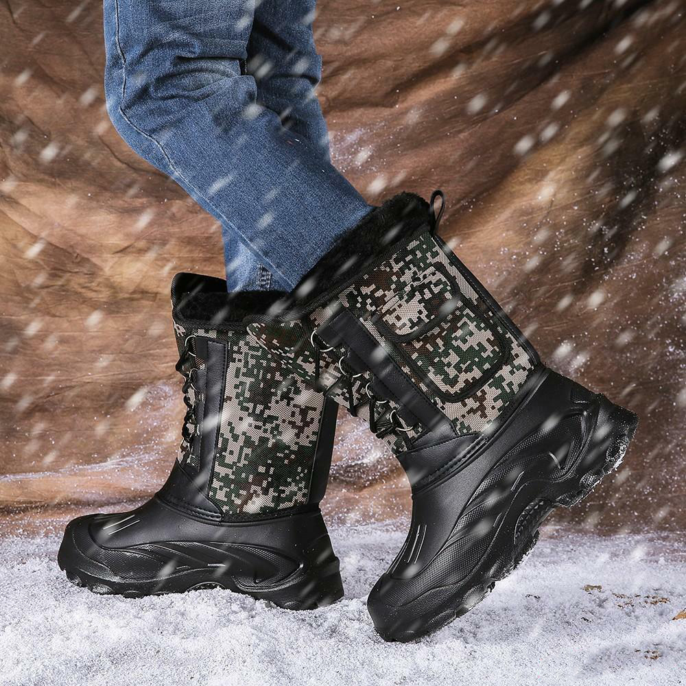 Men's Warm Winter Boots Waterproof Non-Slip Fishing Boots Work Boots (Insulation Rating: -40°F)