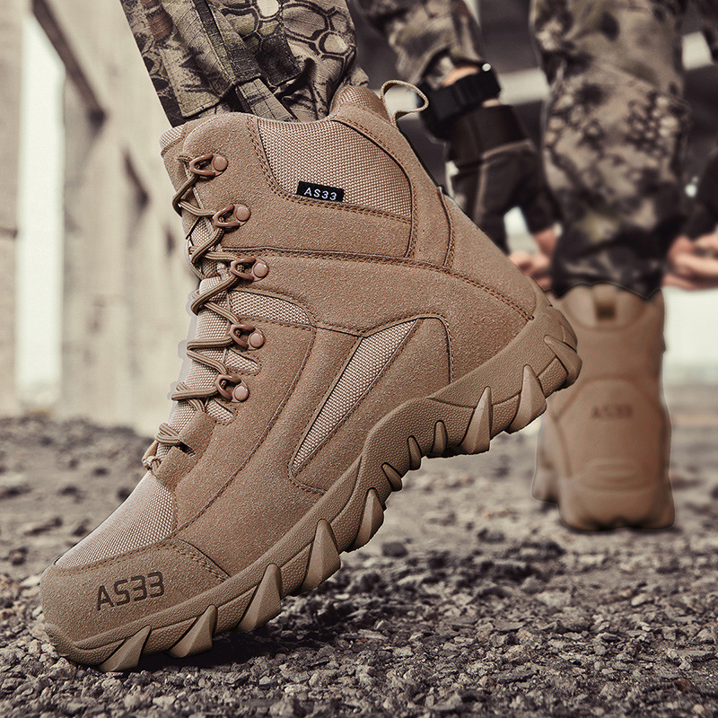 Men's Waterproof Non-Slip Warm Snow Combat Boots Safety Work Boots (Regular Style & Insulated Style)