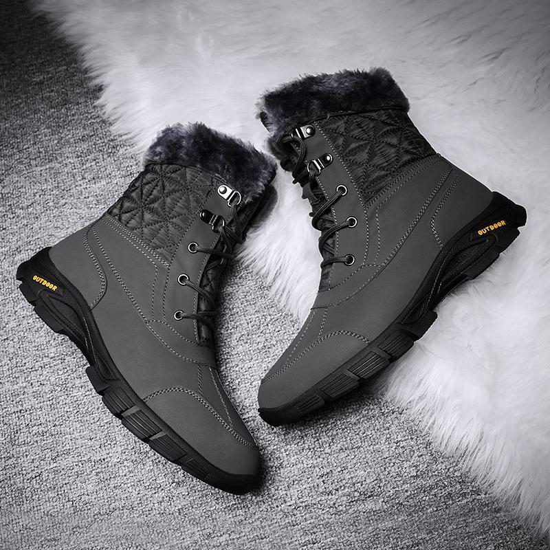 Dallader Men's Winter Warm Snow Boots Waterproof Non-Slip Hiking Boots