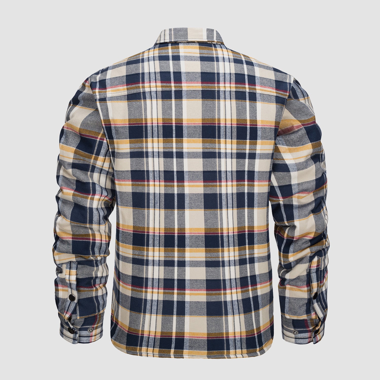 Men's Winter Padded Jacket - Warm Quilted Flannel Shirt Jacket with 5 Pockets for Outdoor and Casual Use