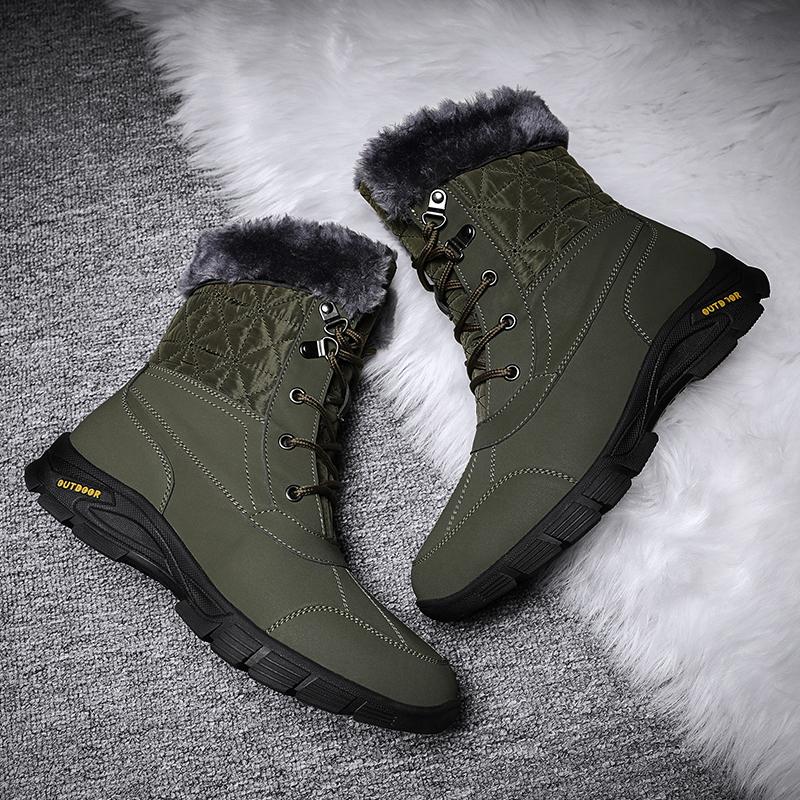 Dallader Men's Winter Warm Snow Boots Waterproof Non-Slip Hiking Boots