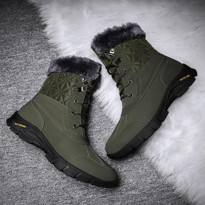 Dallader Men's Winter Warm Snow Boots Waterproof Non-Slip Hiking Boots