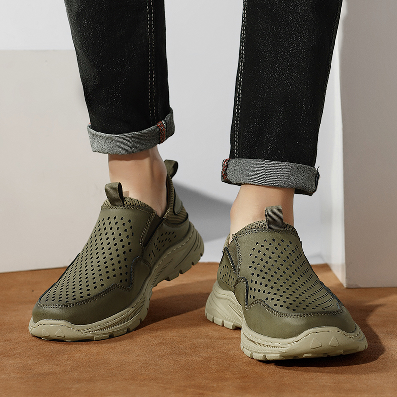 (⏰Limited Time Sale 70% OFF) Men's Orthopedic Leather Loafers - Comfortable Orthopedic Wide Toe Arch Support - Quick Dry Breathable Cushioning Non-slip and Puncture Resistant