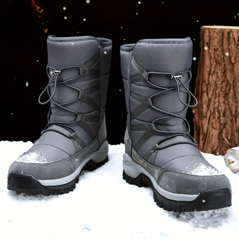 Men's High Top Snow Boots Warm Fleece Waterproof Non-Slip Hiking Boots Work Boots