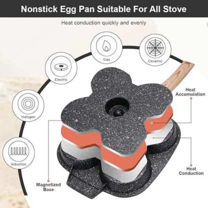 🔥Last Day 49%OFF🔥🍳Non-stick Egg Frying Pan, 4 Holes Skillet With Handle🍳