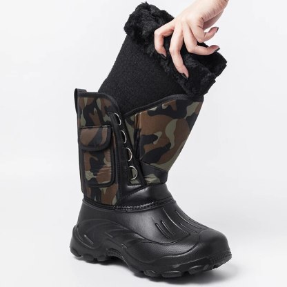 Men's Warm Winter Boots Waterproof Non-Slip Fishing Boots Work Boots (Insulation Rating: -40°F)