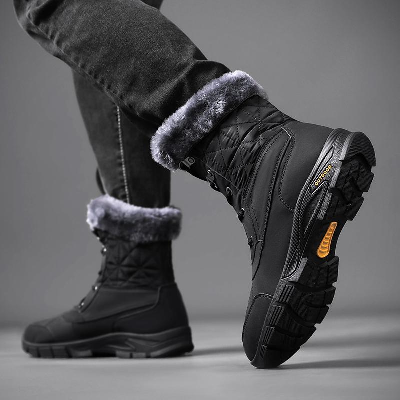 Dallader Men's Winter Warm Snow Boots Waterproof Non-Slip Hiking Boots