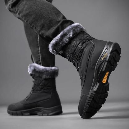 Dallader Men's Winter Warm Snow Boots Waterproof Non-Slip Hiking Boots