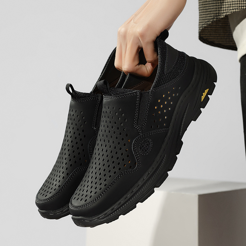 (⏰Limited Time Sale 70% OFF) Men's Orthopedic Leather Loafers - Comfortable Orthopedic Wide Toe Arch Support - Quick Dry Breathable Cushioning Non-slip and Puncture Resistant