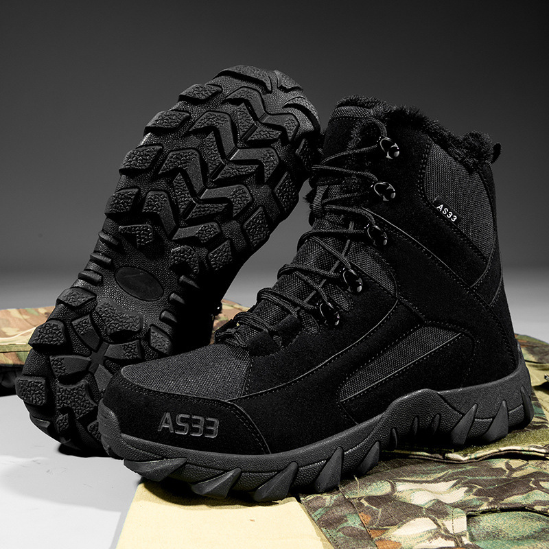 Men's Waterproof Non-Slip Warm Snow Combat Boots Safety Work Boots (Regular Style & Insulated Style)
