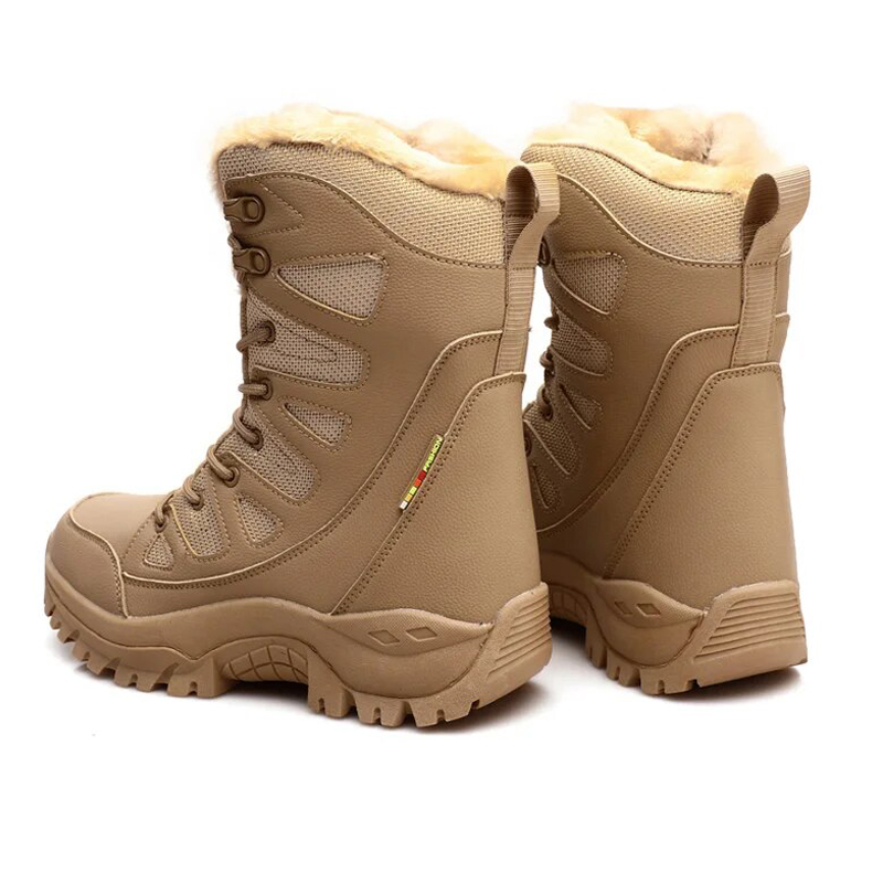 Women's Fashion Comfortable Waterproof Warm Fleece Snow Combat Boots