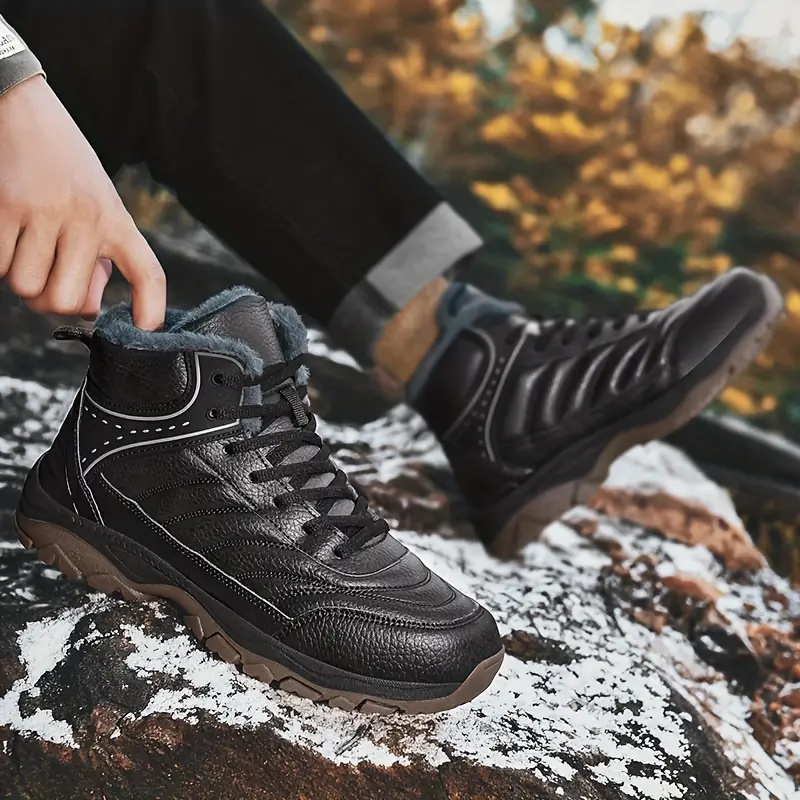 (🔥Advanced Material) Men's Waterproof and Windproof Warm Shoes Hiking Boots Snow Boots