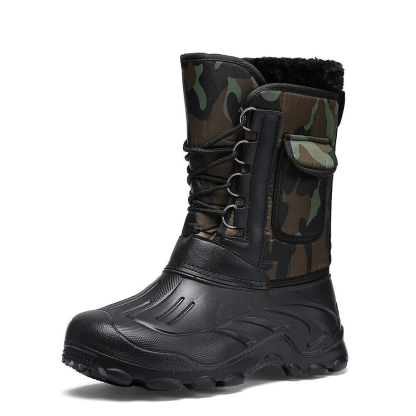 Men's Warm Winter Boots Waterproof Non-Slip Fishing Boots Work Boots (Insulation Rating: -40°F)