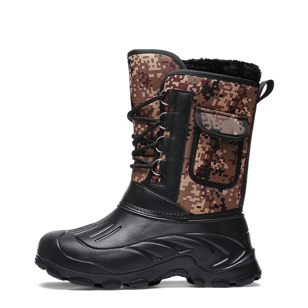 Men's Warm Winter Boots Waterproof Non-Slip Fishing Boots Work Boots (Insulation Rating: -40°F)