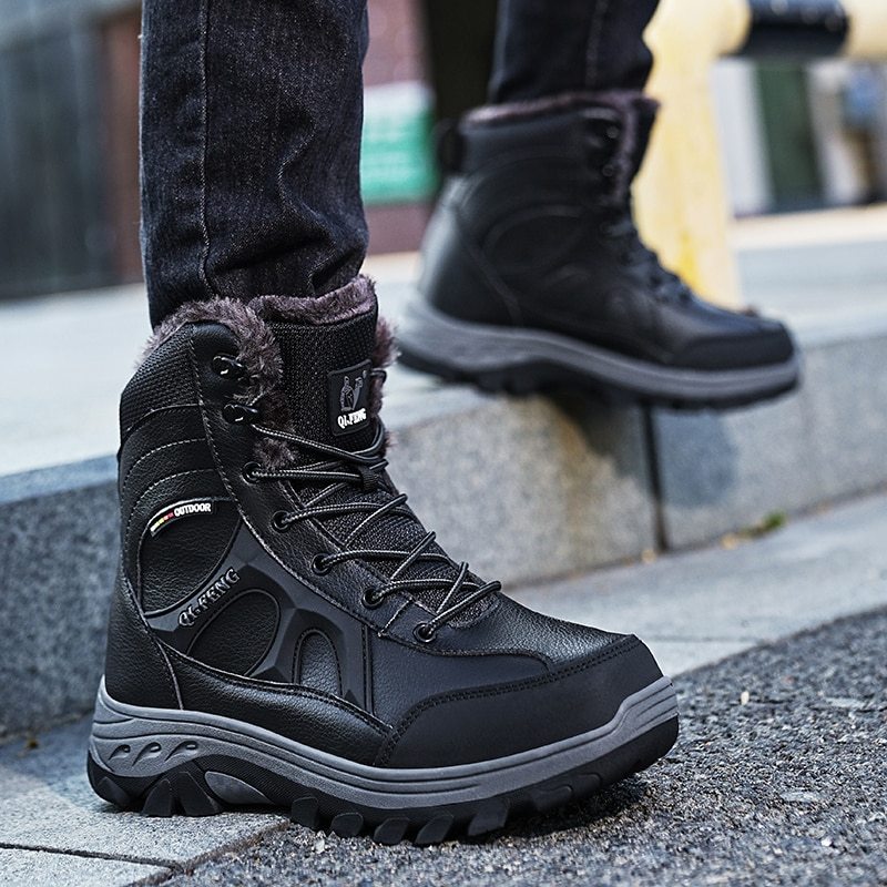 2023 New Warm Plush Snow Boots Waterproof Winter Combat Boots Work Boots