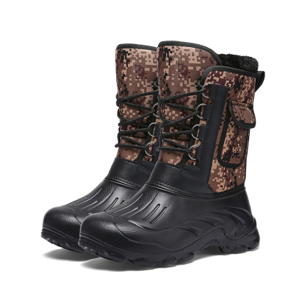 Men's Warm Winter Boots Waterproof Non-Slip Fishing Boots Work Boots (Insulation Rating: -40°F)