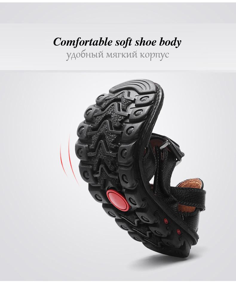 [Copy]High quality cow leather sandals summer outdoor handmade men sandals fashion comfortable men beach leather shoes