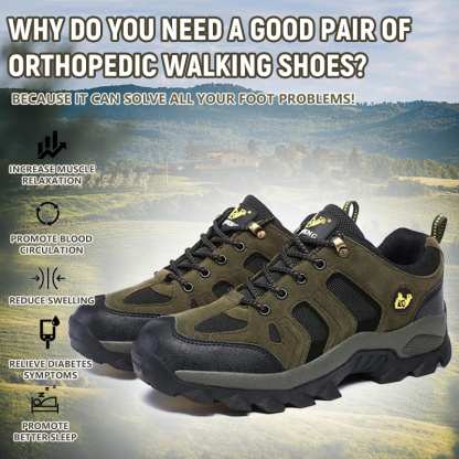(Cleveland Clinic Recommended) Men's Genuine Leather Comfort Orthopedic Walking Shoes