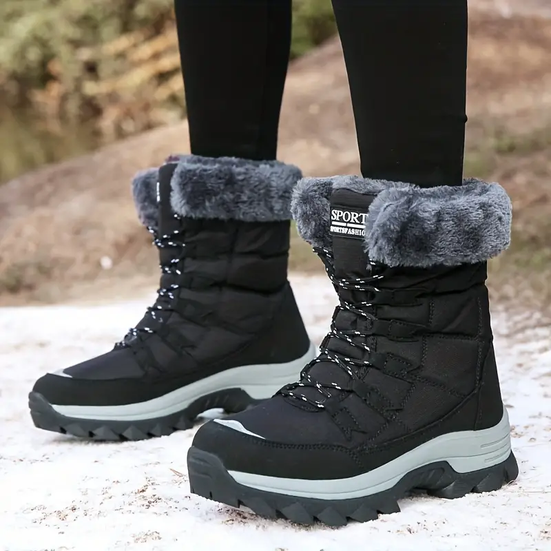 Dallader Women's Plush Lining Warm Waterproof  High Cut Thickened Snow Boots