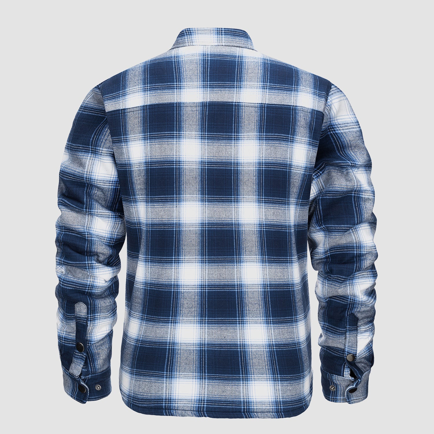 Men's Winter Padded Jacket - Warm Quilted Flannel Shirt Jacket with 5 Pockets for Outdoor and Casual Use