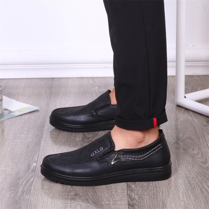 (⏰Last day 40% OFF🔥)Men's Genuine Leather Breathable Lightweight  Slip-On Orthopedic Walking Shoes