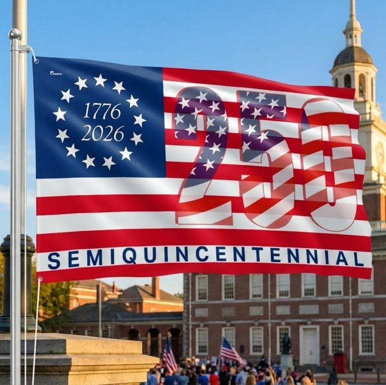 America 250th Anniversary United States Semiquincentennial 1776 2026 Patriotic Grommet Flag