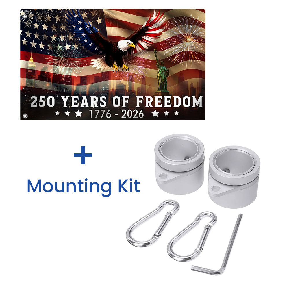 250th Anniversary American Flag, Patriotic Eagle Freedom 1776 2026 Grommet Flag