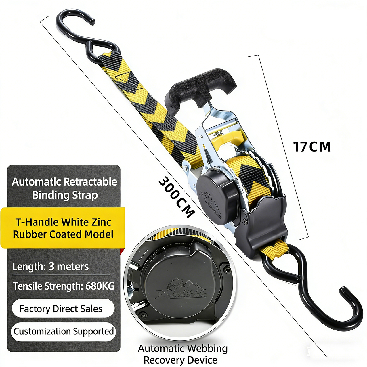 🎁 Limited Time – Upgraded 2025 Retractable Ratchet Strap (Perfect Gift for Men💙)