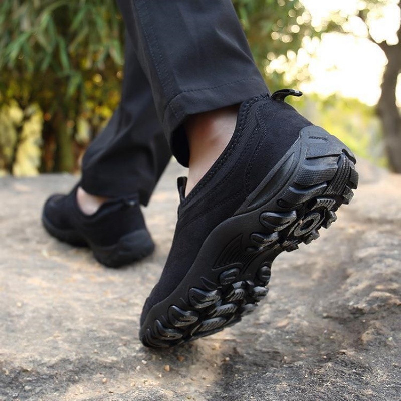 50% OFF!!!🛒Men's Cushioned Corrective Hiking Shoes, Waterproof Wide Toe Slip-On Sneakers with Arch Support, Anti-Slip & Anti-Puncture
