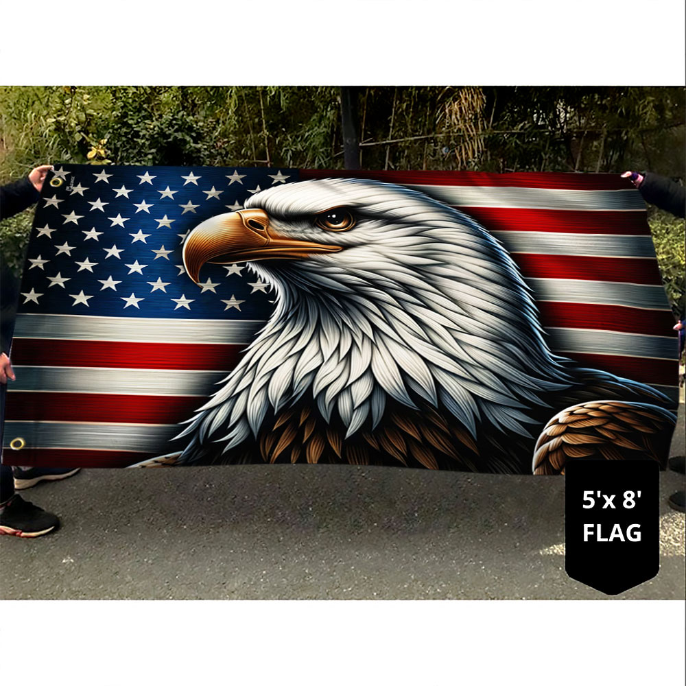 Patriotic Eagle American Grommet Flag