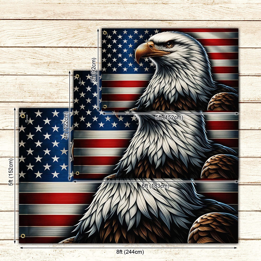 Patriotic Eagle American Grommet Flag