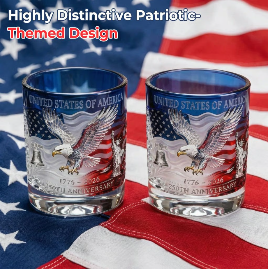 USA 250th Anniversary Commemorative Glass