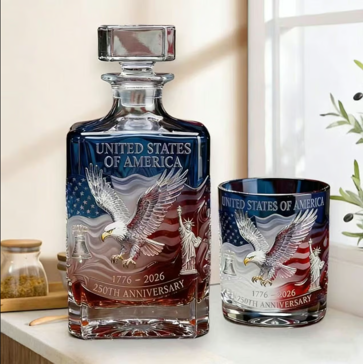 USA 250th Anniversary Commemorative Glass