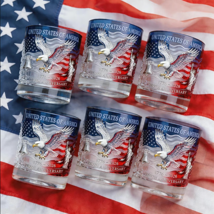 USA 250th Anniversary Commemorative Glass