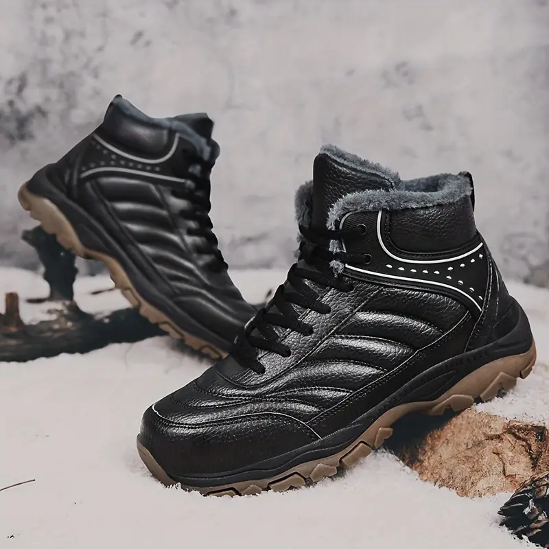 (🔥Advanced Material) Men's Waterproof and Windproof Warm Shoes Hiking Boots Snow Boots