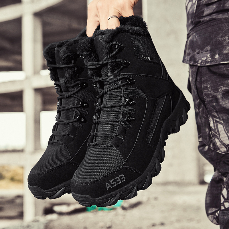 Men's Waterproof Non-Slip Warm Snow Combat Boots Safety Work Boots (Regular Style & Insulated Style)