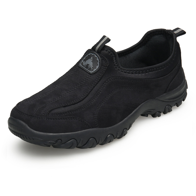 50% OFF!!!🛒Men's Cushioned Corrective Hiking Shoes, Waterproof Wide Toe Slip-On Sneakers with Arch Support, Anti-Slip & Anti-Puncture