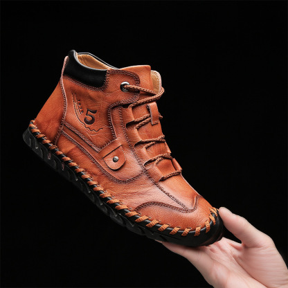 (🔥CLEARANCE SALE - 70% OFF)-Stitched Hand-Sewn Embossed Cowhide Medical Shoes - Relieve Soreness