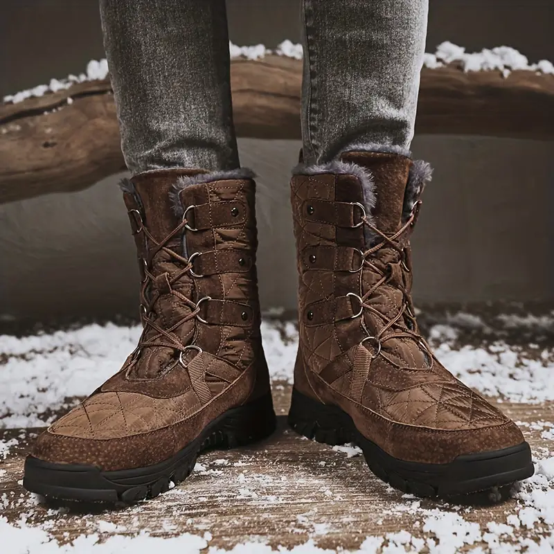 🔥Hot Sale-Men's Genuine Leather Comfortable Snow Boots Warm Boots Combat Boots