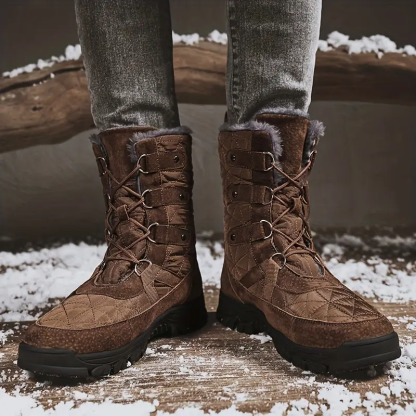 🔥Hot Sale-Men's Genuine Leather Comfortable Snow Boots Warm Boots Combat Boots