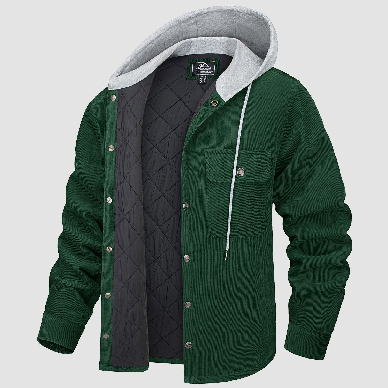 Men's Lightweight Hooded Corduroy Jacket for Casual Fall Wear
