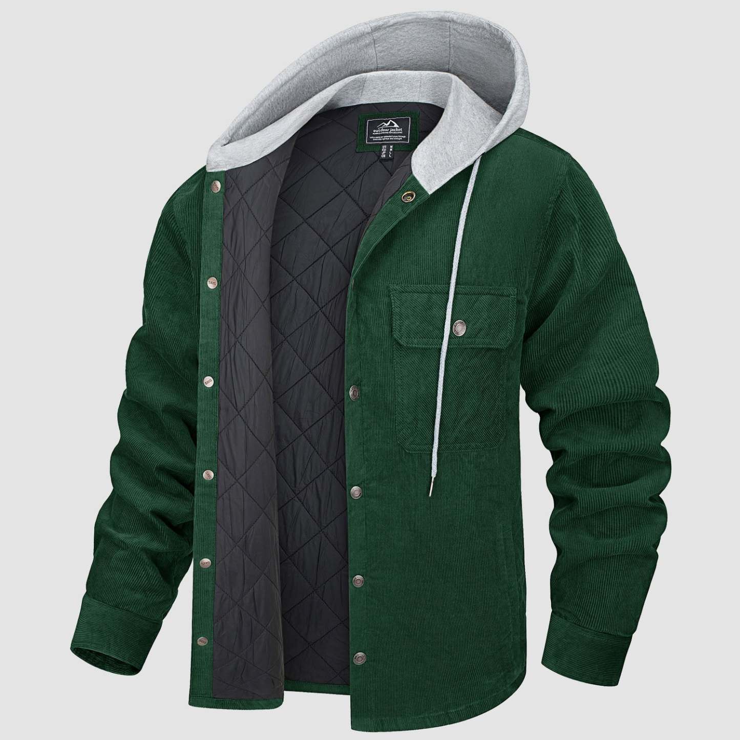 Men's Lightweight Hooded Corduroy Jacket for Casual Fall Wear