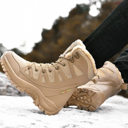 Women's Fashion Comfortable Waterproof Warm Fleece Snow Combat Boots