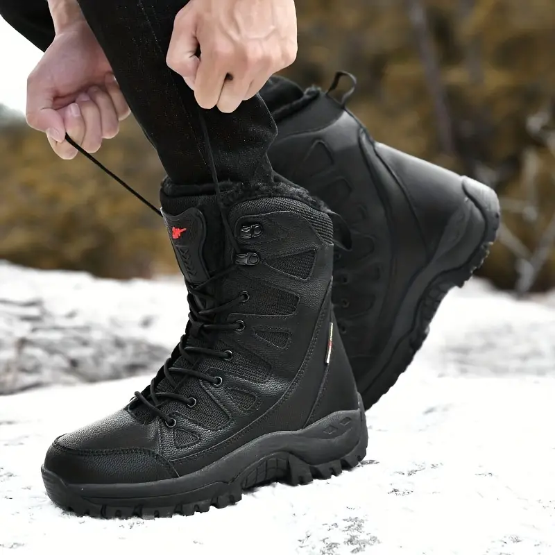 Women's Fashion Comfortable Waterproof Warm Fleece Snow Combat Boots