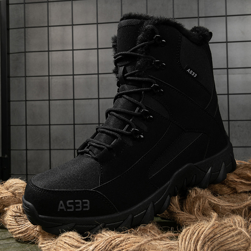 Men's Waterproof Non-Slip Warm Snow Combat Boots Safety Work Boots (Regular Style & Insulated Style)