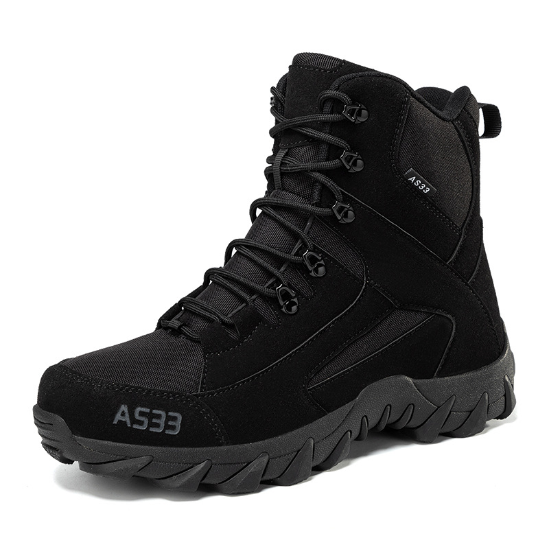 Men's Waterproof Non-Slip Warm Snow Combat Boots Safety Work Boots (Regular Style & Insulated Style)
