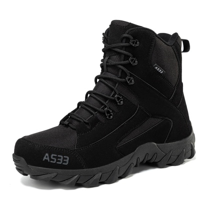 Men's Waterproof Non-Slip Warm Snow Combat Boots Safety Work Boots (Regular Style & Insulated Style)